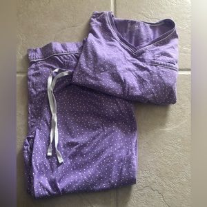 Pajama Gram pajamas size large. Worn once purple polka dot